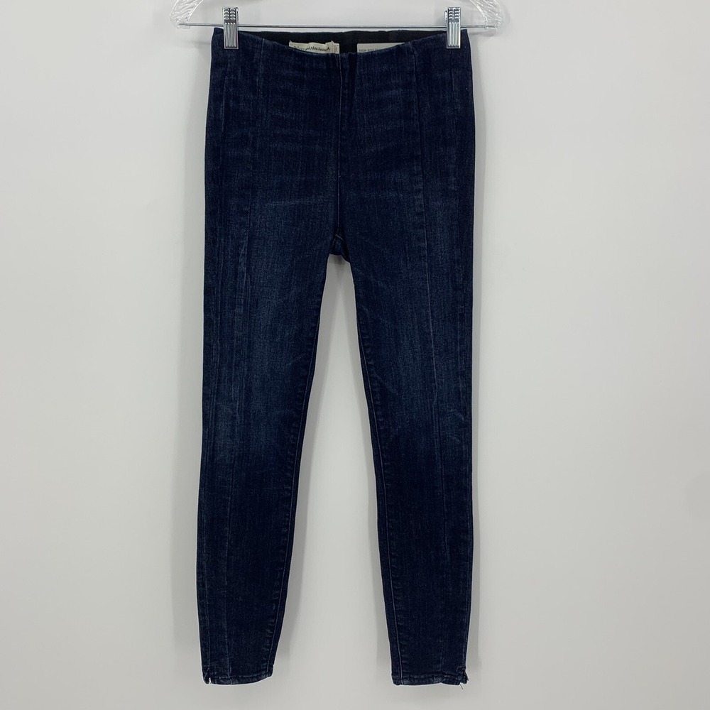 Pilcro Anthropologie Denim Legging High Rise‎ Skinny Blue 26 Dark Wash Boho Chic